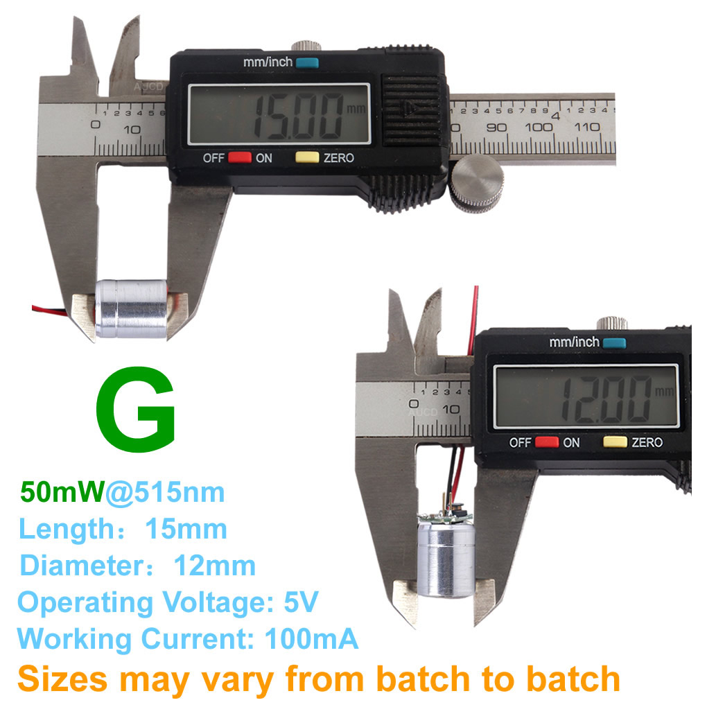 Φ12x15mm DC 5V Red-100mW Green - đánh giá và giá Industrial Laser Systems